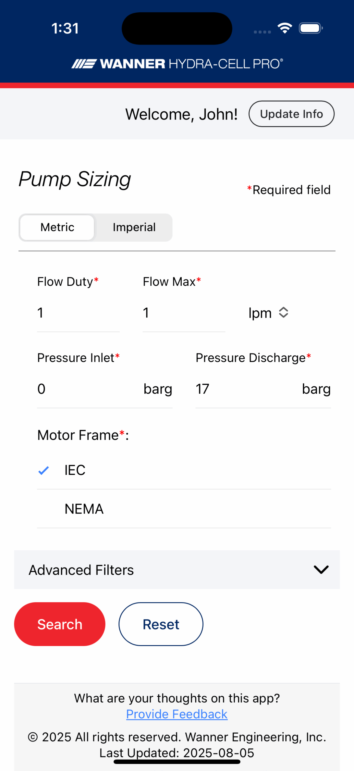 Pump Sizing App